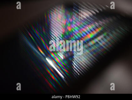 Diffraction from display Stock Photo