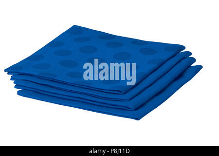 Folded cotton napkin isolated on white background. Include clipping path. Stock Photo