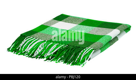 Wool blanket isolated on white background. Include clipping path. Stock Photo