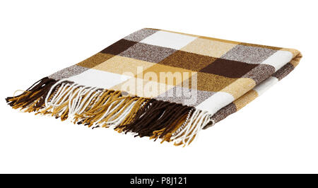 Wool blanket isolated on white background. Include clipping path. Stock Photo