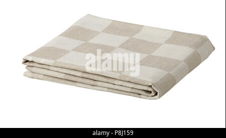 Folded tablecloth isolated on white background. Include clipping path Stock Photo