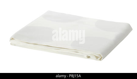 Folded white tablecloth isolated on white background. Include clipping path Stock Photo