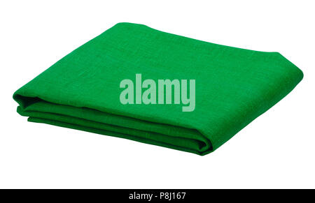 Folded tablecloth isolated on white background. Include clipping path Stock Photo