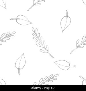 Autumn vector pattern with spaced out leaves. Stock Vector