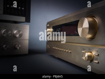 Hi-Fi receivers in studio shot Stock Photo