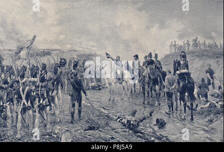 'Napoleon and the Old Guard Before Waterloo', 1815, (1896). The Battle of Waterloo, 18 June 1815, was fought near Waterloo in present-day Belgium, the Stock Photo