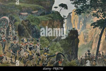 'The French Army in the Mountains of Portugal', 1896. Artist: Unknown. Stock Photo
