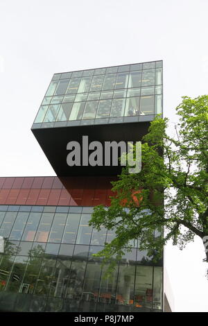 The new public library in downtown Halifax opened in 2014 and is a modern and distinctive piece of architecture on Spring Garden Road Stock Photo