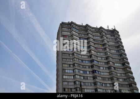 pro remain anti brexit display protest in margate tower block kent UK arlington house All Saints' Ave, Margate CT9 1XP Stock Photo