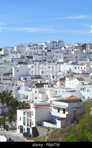 View of the beautiful white town of Vejer de la Frontera in Andalusia, Spain Stock Photo