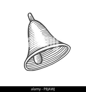 Bell. Hand drawn sketch. Vector illustration isolated on white background Stock Vector