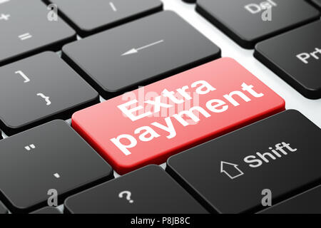 Money concept: Extra Payment on computer keyboard background Stock Photo