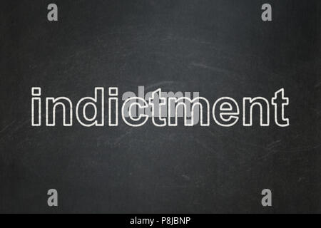 Law concept: Indictment on chalkboard background Stock Photo