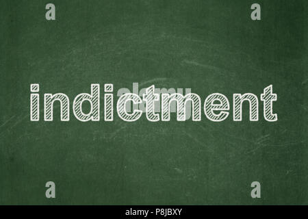 Law concept: Indictment on chalkboard background Stock Photo