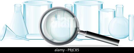 Laboratory Equipments on White Background illustration Stock Vector