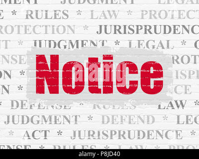 Law concept: Notice on wall background Stock Photo