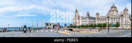 Liverpool waterfront and Pier Head, UK Stock Photo