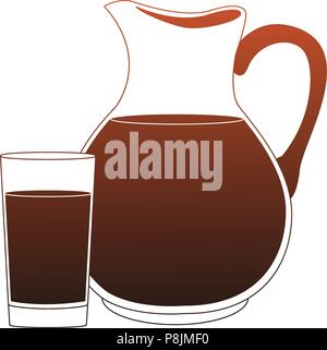 Orange juice jar red lines Stock Vector