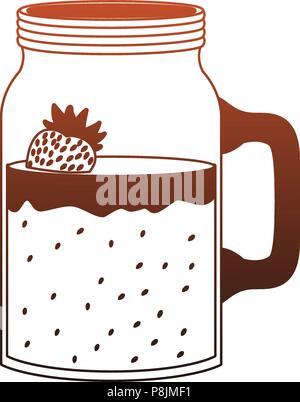 Juice mason jar red lines Stock Vector