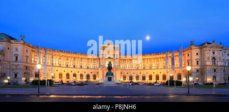 Hofburg Imperial Palace at night in Vienna, Austria Stock Photo