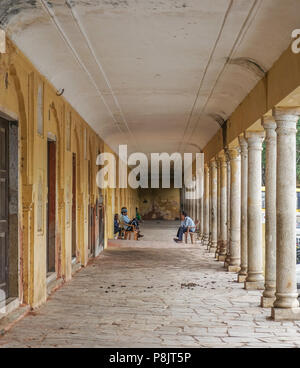 Jaipur, India - Jul 27, 2015. Lobby of the Jaipur Palace. Jaipur is the capital and the largest city of the Indian state of Rajasthan. Stock Photo