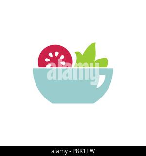 Salad icon simple flat style illustration image. Stock Vector