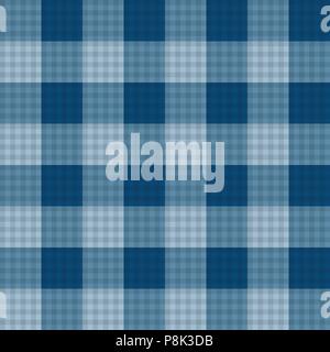 Indigo Blue Tartan Seamless Background. Vector Illustration. Stock Vector
