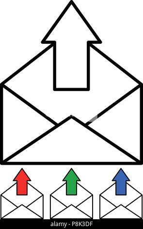 Icon set - Outgoing mail - Vector Stock Vector