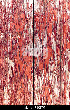 Old, grunge red wood panels used as background Stock Photo