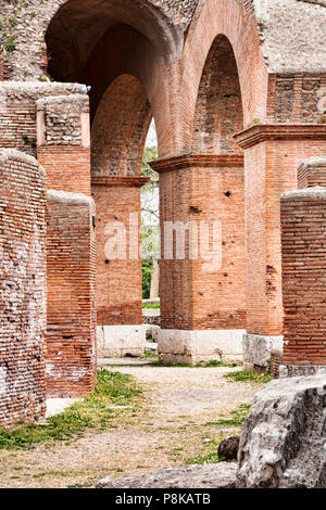 Arcades of the ancient Roman theater in Ostia Antica - Rome Stock Photo