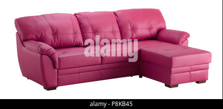Leather sofa isolated on white background. Stock Photo
