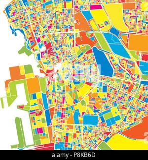 Urban vector city map of Jeddah, Saudi Arabia, Middle East Stock Vector ...