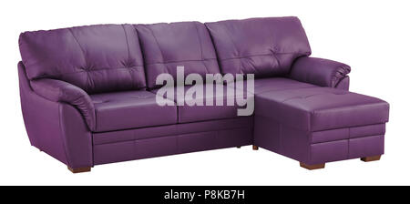 Leather sofa isolated on white background. Stock Photo