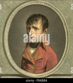 Napoleon Bonaparte, 1769-1821, as first consul of the French Republic.  After a work by Louis Boilly, 1761-1845. Stock Photo