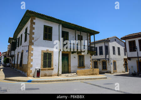 Renovated traditional houses in the Arabahmet District of North Nicosia (Lefkosa), Turkish Republic of Northern Cyprus Stock Photo