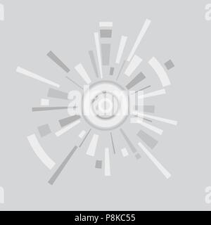 vector abstract circle background with lines and circles. modern gray and white graphic illustration design for futuristic technology creative backgro Stock Vector