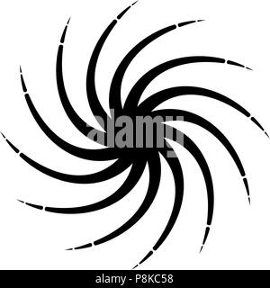 vector radial spiral black and white background illustration. abstract circular swirl design element for vortex patterns Stock Vector