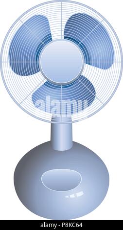 vector electric table fan on white background Stock Vector