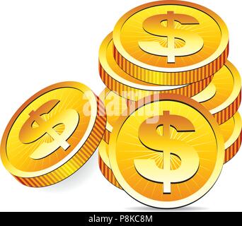 vector golden coins Stock Vector Image & Art - Alamy