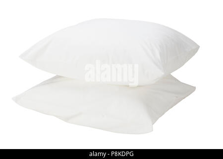 Two pillows isolated on white background. Include clipping path Stock Photo