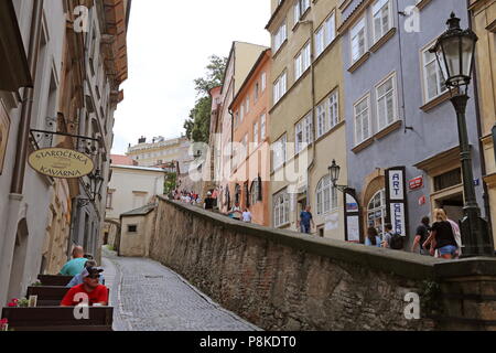 Zámecké Schody (Castle Stairs) and Thunovská, Malá Strana (Little Quarter), Prague, Czechia (Czech Republic), Europe Stock Photo