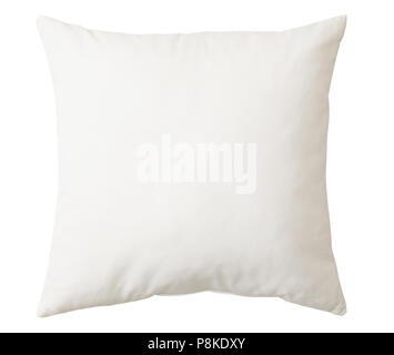 White pillow isolated on white background. Include clipping path Stock Photo