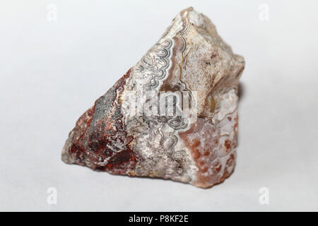 Mexican Crazy Lace, a form of finely banded agate found in Mexico. Stock Photo
