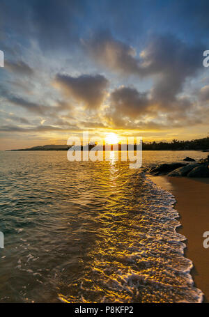 A colorful sunset on the island of Koh Samui in Thailand.
