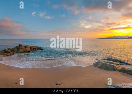 A colorful sunset on the island of Koh Samui in Thailand. Stock Photo