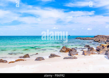 A beautiful sandy beach on the island of Samed in Thailand. Stock Photo