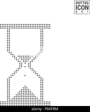 Hourglass Dot Pattern Icon. Hourglass Dotted Icon Isolated on White Background. Vector Icon of Hourglass Stock Vector