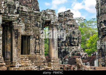 The famous Khmer temple of Angkor Tom in Cambodia. Stock Photo