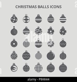 Christmas Ball Icons. For web design and application interface, also useful for infographics. Vector illustration. Stock Vector