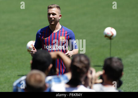 July 12, 2017. 12th July, 2018. Camp Nou, Barcelona, Spain -Presentation of Arthur Melo as new player of the FC Barcelona, in Barcelona Credit: Andres Garcia/AFP7/ZUMA Wire/Alamy Live News Stock Photo